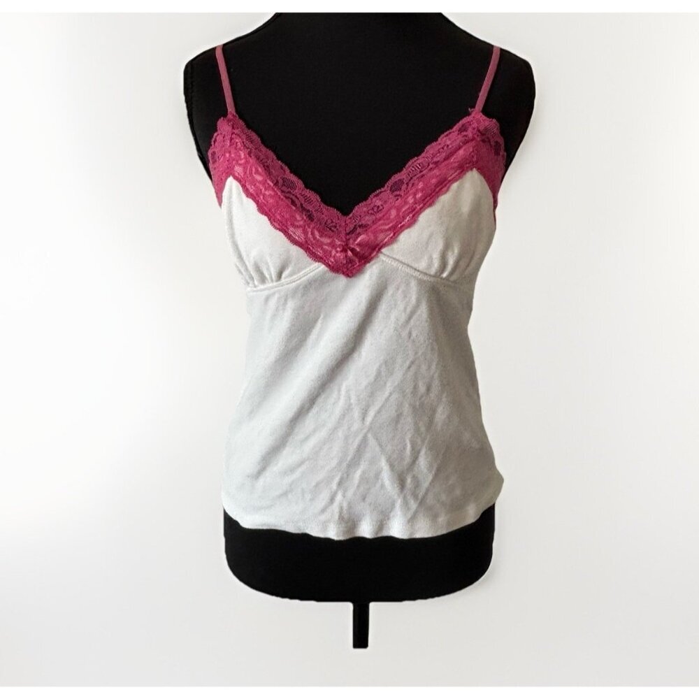 Y2K Shut Eye Fairy‎ Babydoll Cami Size M Preppy Lace Trim Coquette Top Whimsy